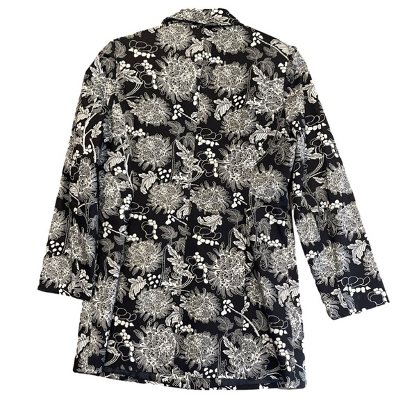 Caslon Floral Cotton Stretch Long Blazer Jacket M Petite (Fits S–M) - Picture 4 of 7